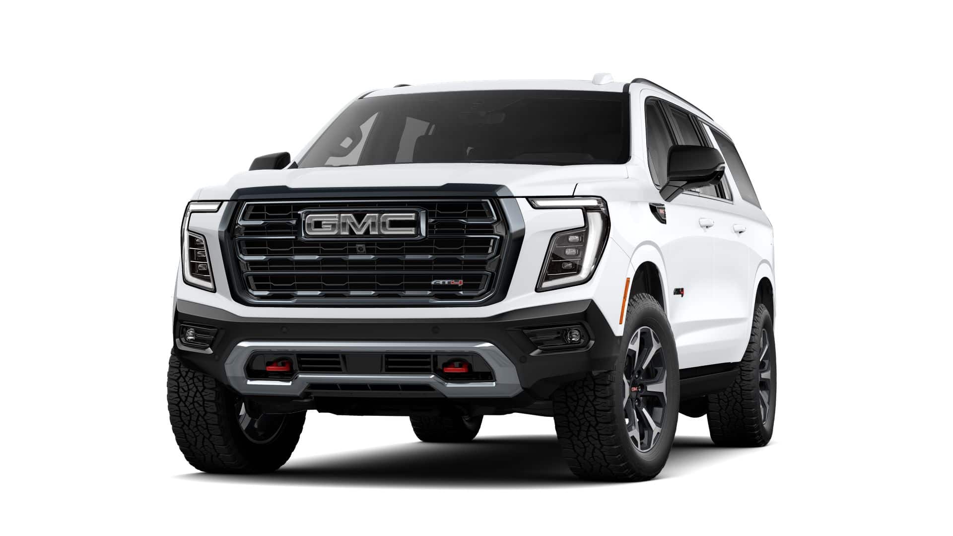 2026 GMC Yukon XL AT4 in Summit White — front three-quarter view