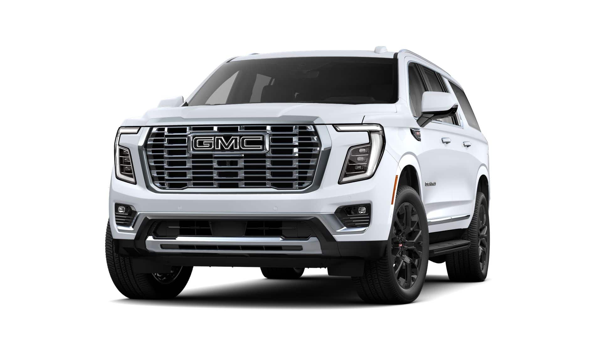 2026 GMC Yukon XL Denali in Glacier White Tricoat — front three-quarter view