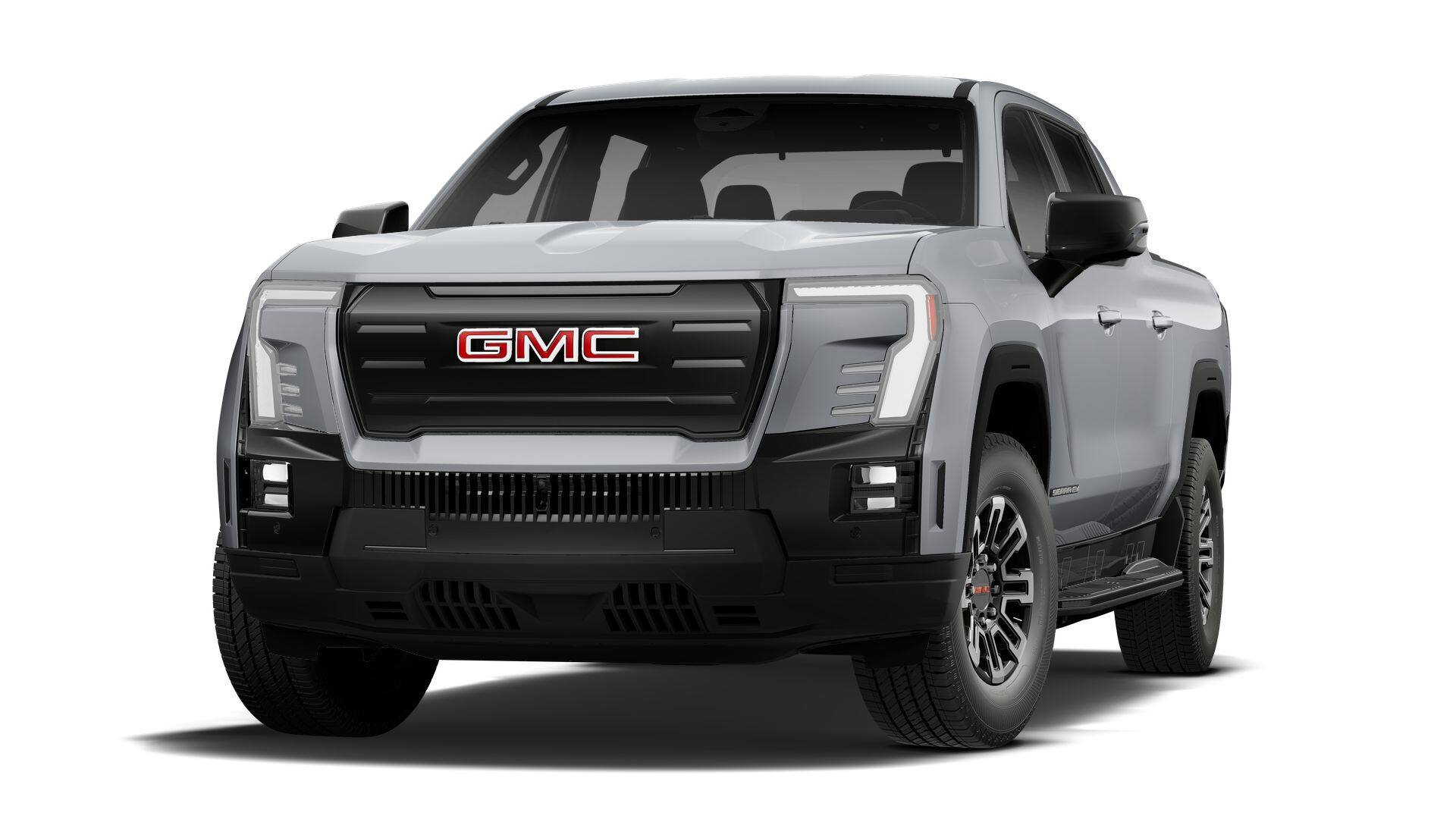 2026 GMC Sierra EV Elevation Standard Range in Thunderstorm Gray — front three-quarter view