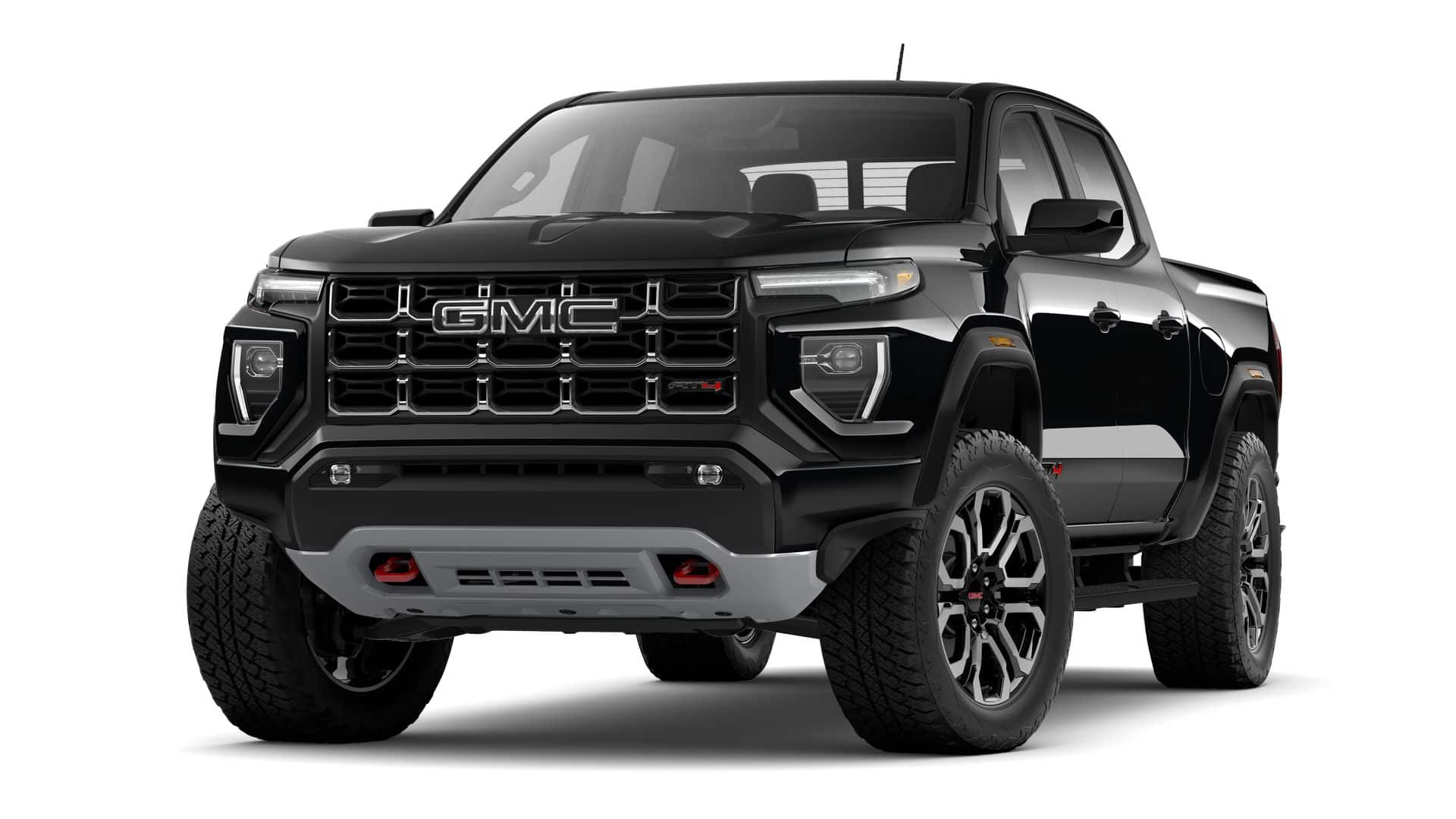 2026 GMC Canyon AT4 in Onyx Black — front three-quarter view