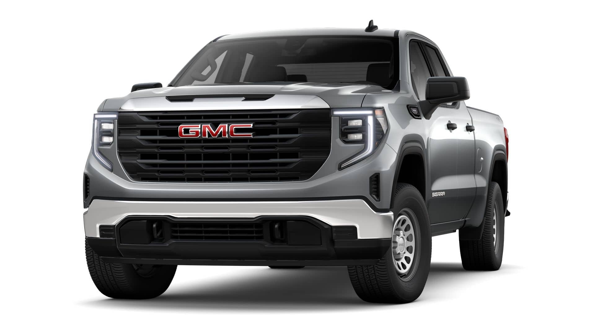 2026 GMC Sierra 1500 Pro in Sterling Metallic — front three-quarter view