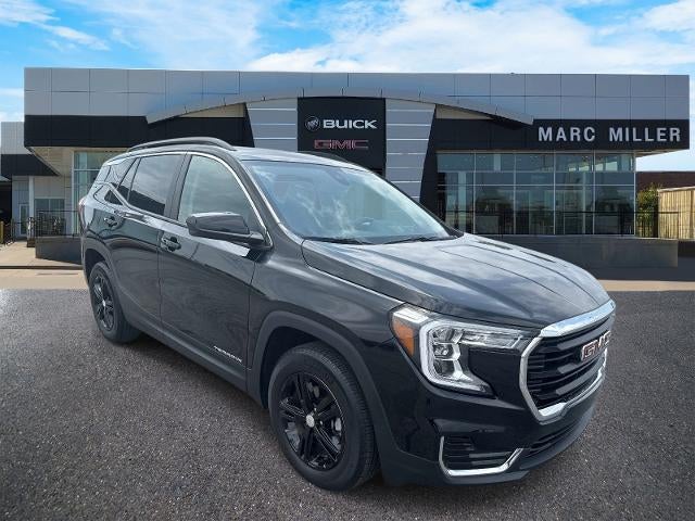 2023 GMC Terrain SLE in Ebony Twilight Metallic — front three-quarter view
