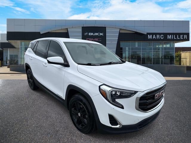 2020 GMC Terrain SLE in Summit White — front three-quarter view