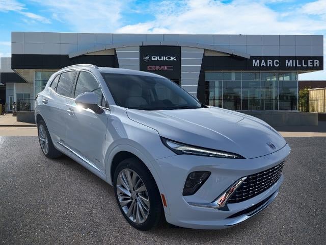 2026 Buick Envision Avenir in Iridescent White Tricoat — front three-quarter view